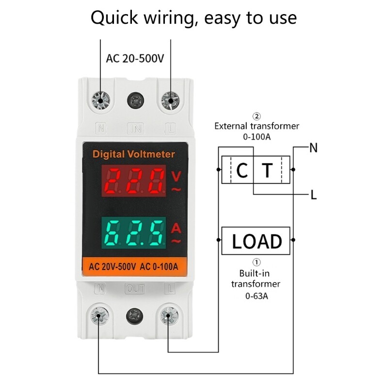 Stable Data Voltages Current Meter with High Accuracy Sensoring Simple Installs