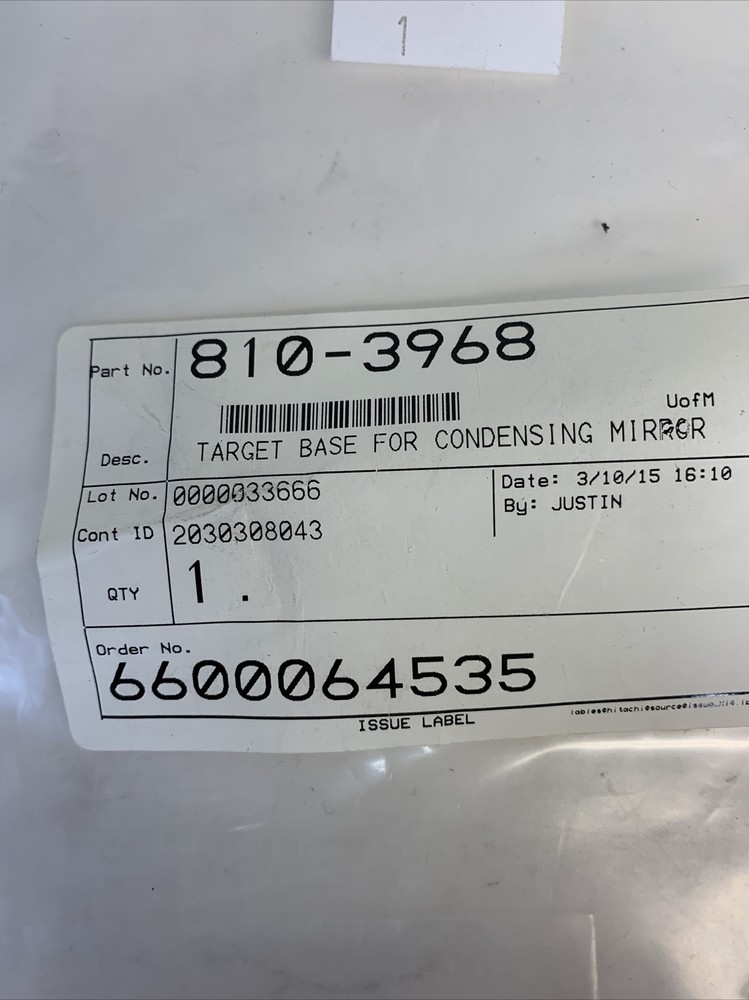 Hitachi High Technologies America 810-3968 Target Base For Condensing