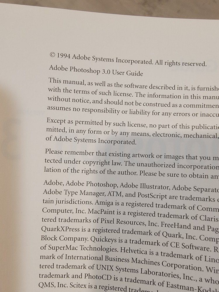 ADOBE PHOTOSHOP 3.0 vintage ORIGINAL Set Manual. User/Tutorial 94' MACHINTOSH