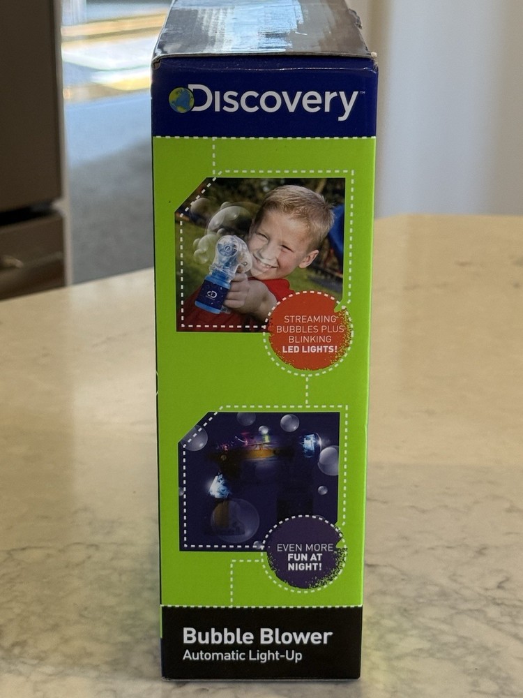 Discovery Kids Automatic Light Up Bubble Blower, Green, NEW