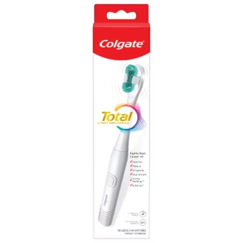 Battery Powered Toothbrush White: Medium Bristles, Full Head, Includes Batteries