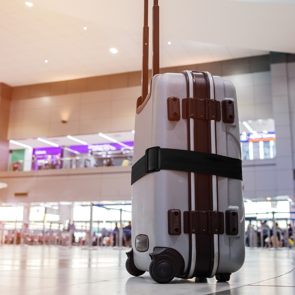Luggage Strap Suitcase Belt with Buckle Combination Lock 2Mx5cm Adjustable Black