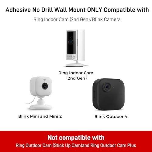 3 Pack Ring Indoor Camera No Drill No Screws Wall Mount Bracket Compatible