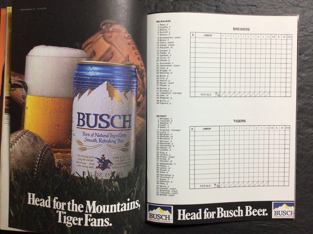 1987 DETROIT TIGERS ~ Program/ Scorecard ~ Not scored ~ REAL NICE SHAPE!