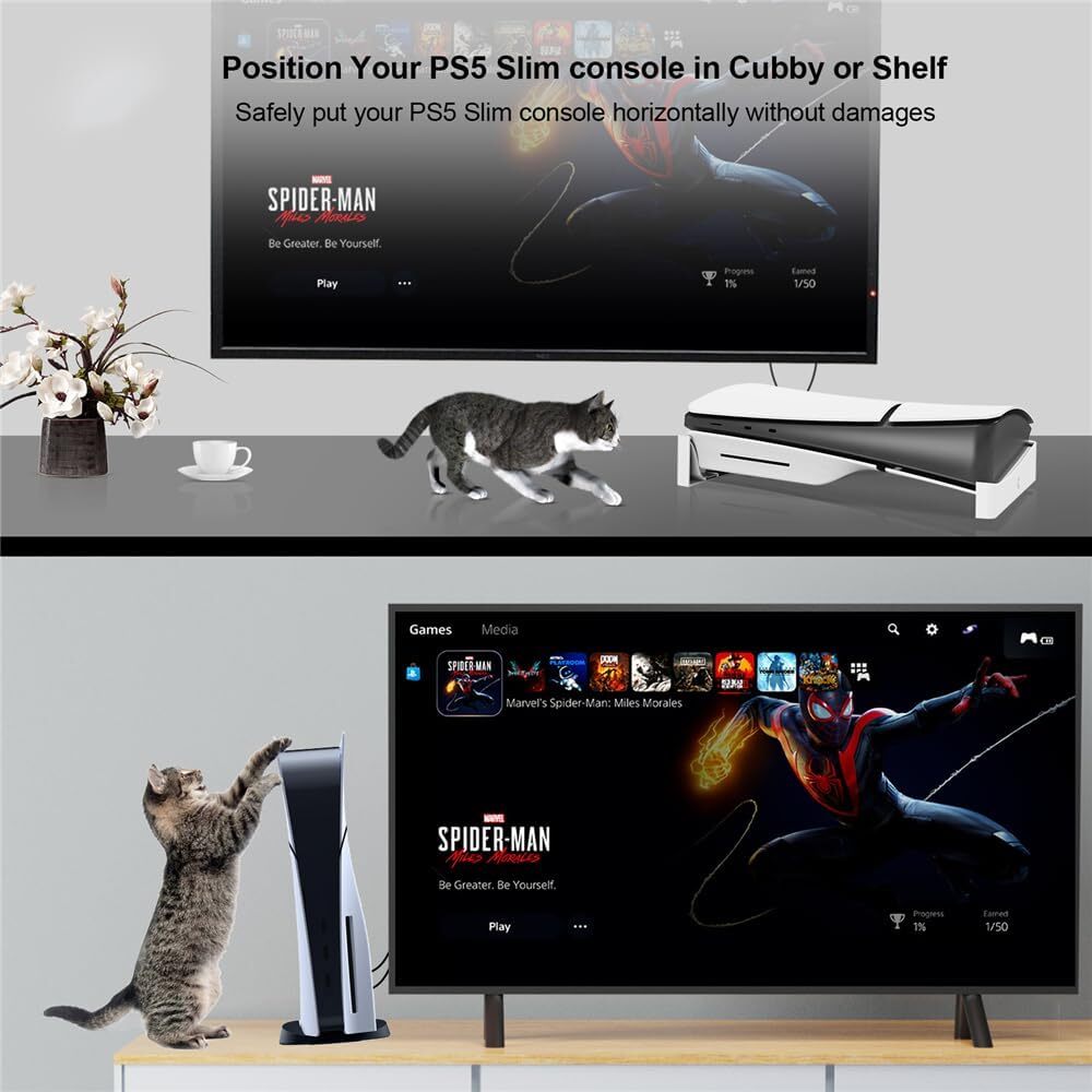Horizontal Stand Space Saving Display Holder for PS5 Slim Disc / Digital Edition