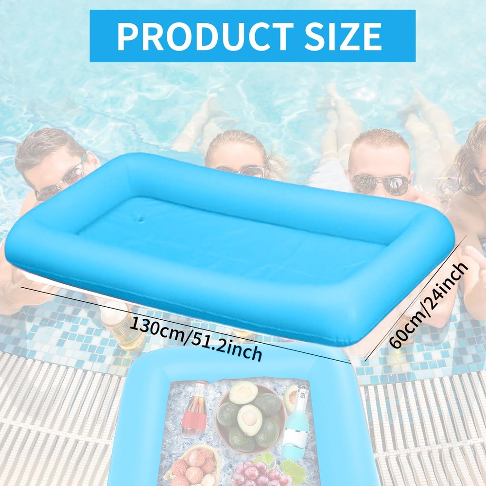 Ice Buffet Serving Tray Drink Cooler with Drain PlugInflatable Ice Serving Bu...