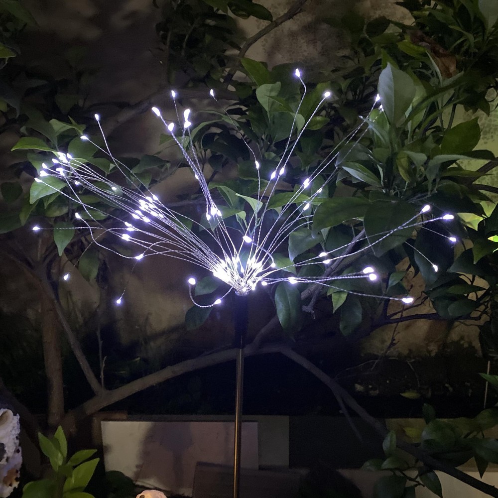 JJGoo Solar Firework Lights, 2 Pack 120 LEDs 2 Lighting 2 Pack, Cool White