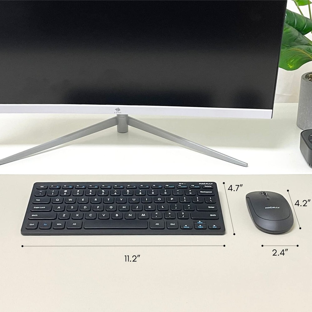 Macally Small Wireless Keyboard and Mouse Combo - an Essential Work Duo - 2.4G