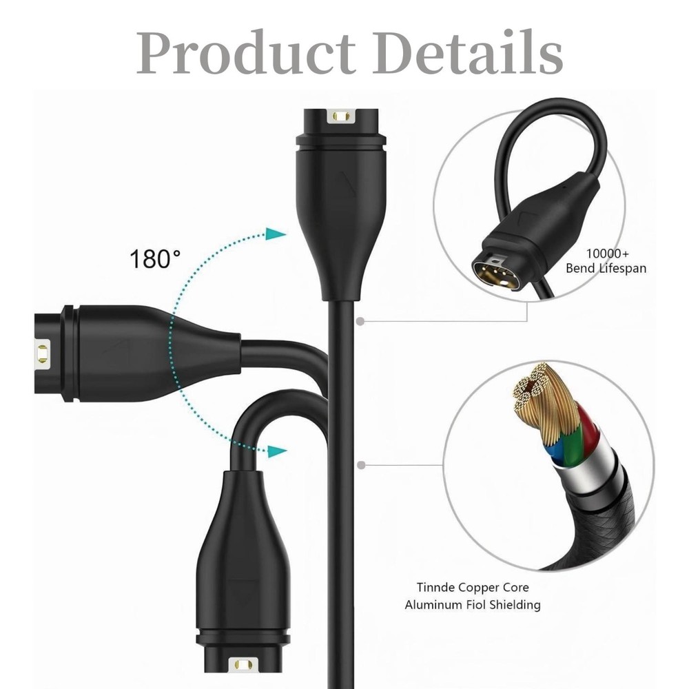 Charging Cable for Garmin Forerunner 165 265 255 245 55 Smartwatch