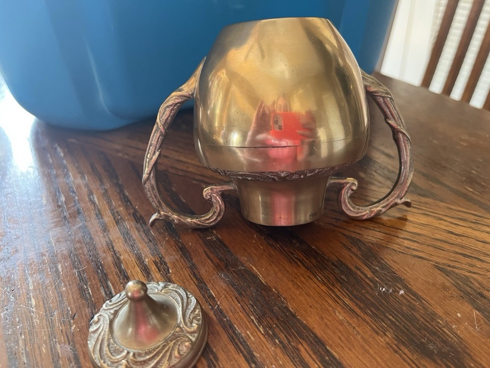 Brass Double Handle Jar and Lid