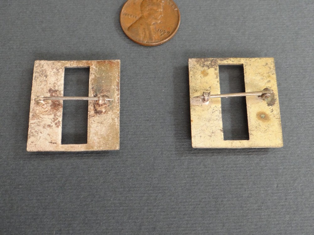 Original WW1 US Army Captain Bars Full Size Solid Back Sterling Silver