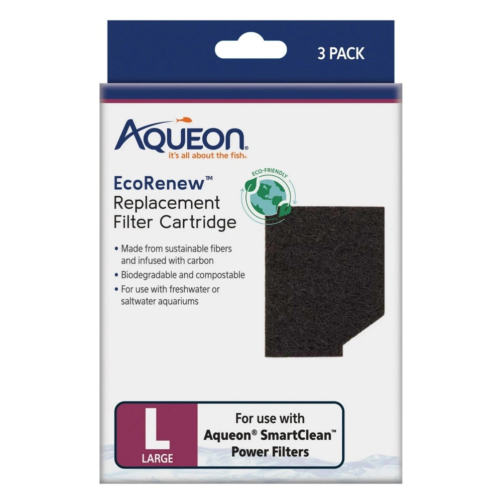 Aqueon 3-PACK L LARGE 20-30 EcoRenew REPLACEMENT FILTER CARTRIDGE Aquarium Fish