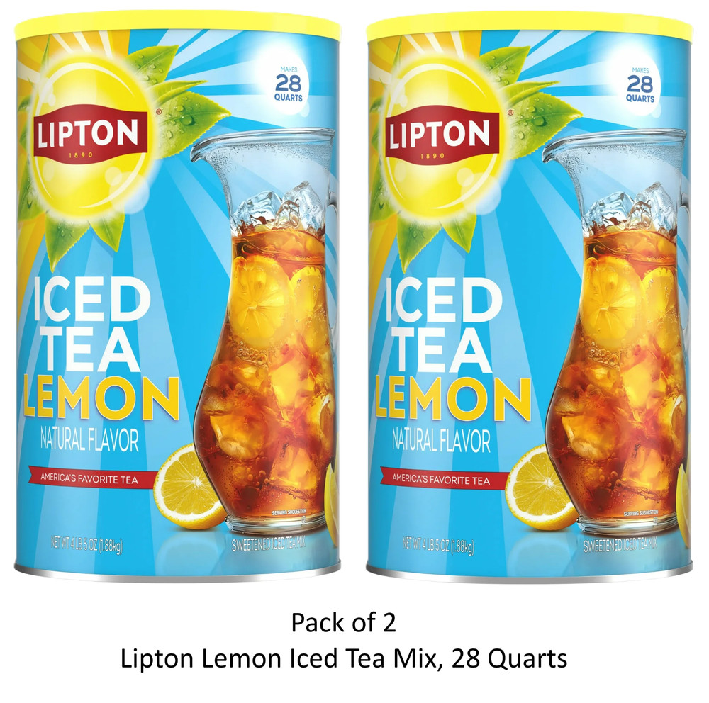 Lipton Lemon Iced Tea Mix, 28 Quarts (2 Pack)
