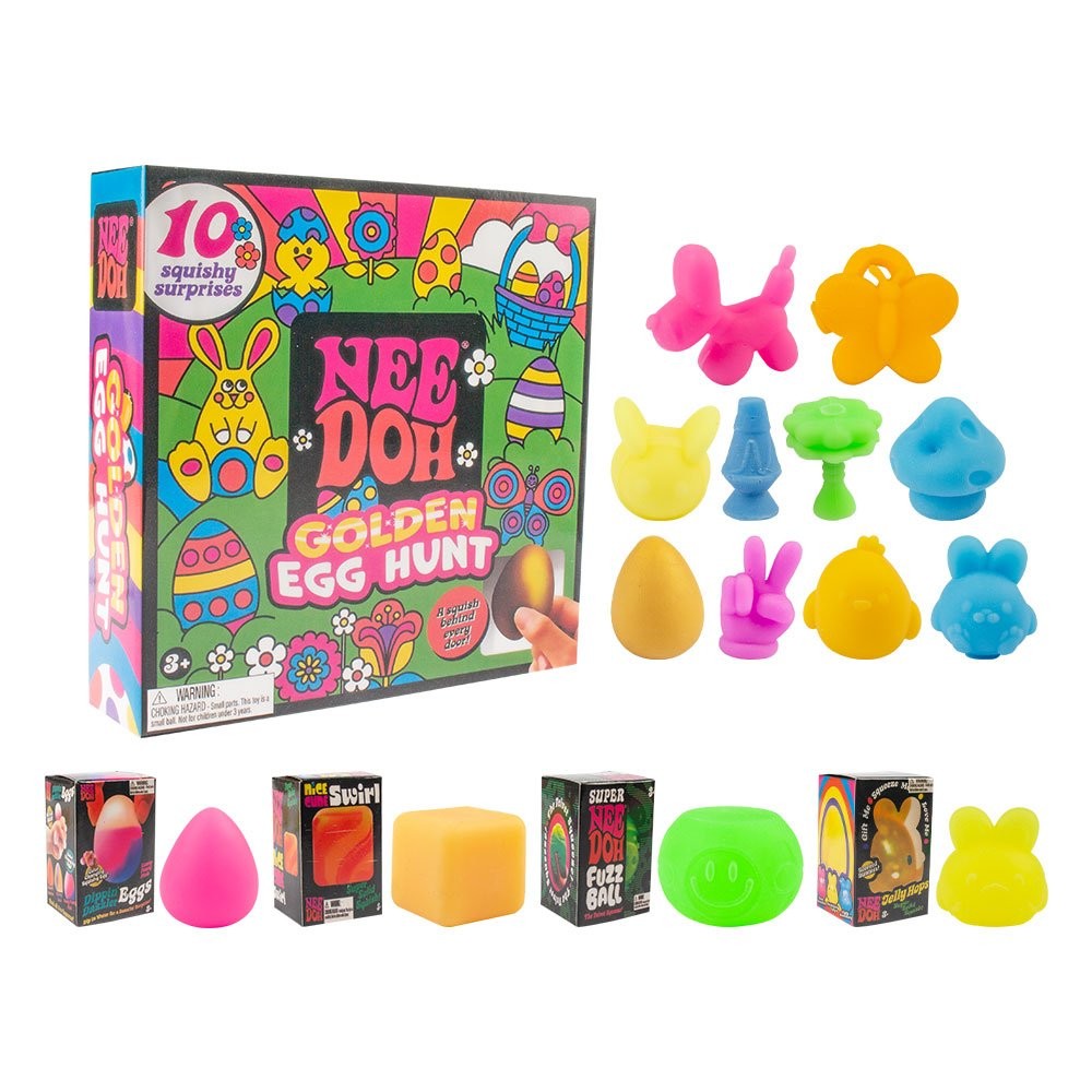 Nee Doh Nice Cube Super Solid Squish - NeeDoh Golden Egg Hunt Sensory Squeeze To