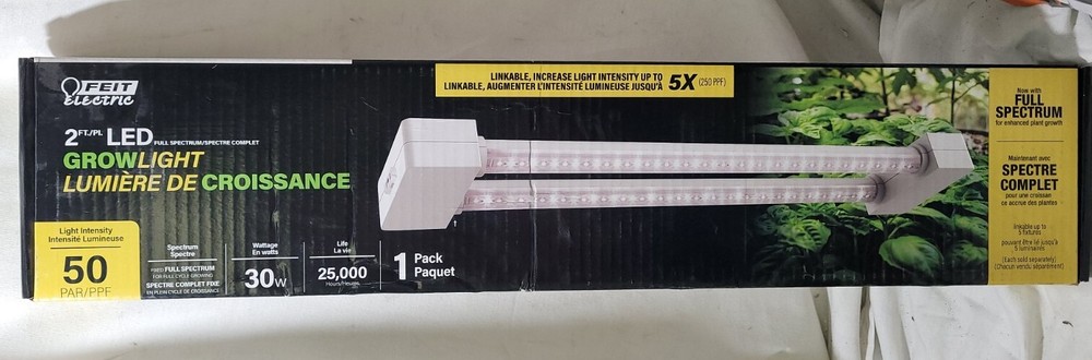 NEW!! FEIT 2 ft. 2-Light 30-Watt White Full Spectrum Daylight LED Non-Dimmable