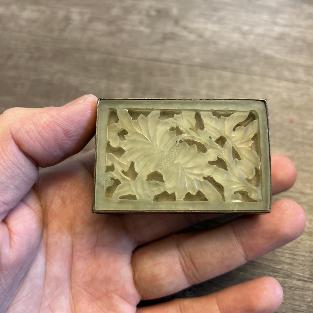 Vintage Jade & Enamel Match Box