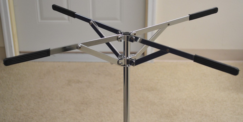 USED PERCUSSION TRAP TABLE WITH STAND, WOOD SHELL