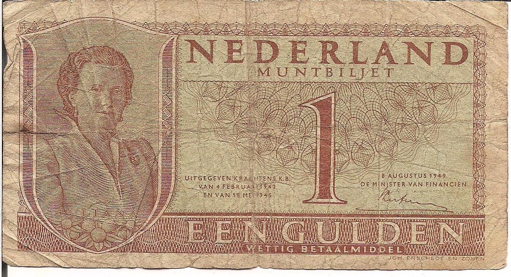 NETHERLANDS, 1 GULDEN, 1949