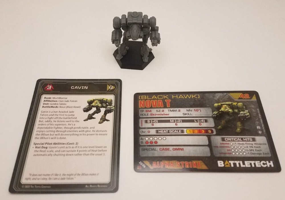 Battletech Alpha Strike - Nova (Black Hawk) *Mech & Cards*