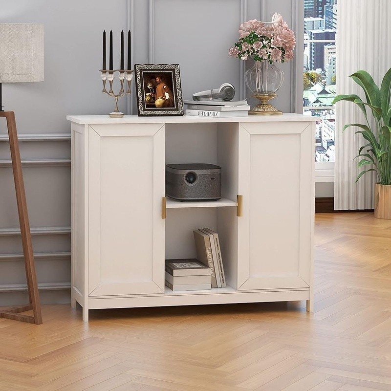 Narrow Storage Cabinet Entryway Console Buffet Easy Assembly Durable Design New