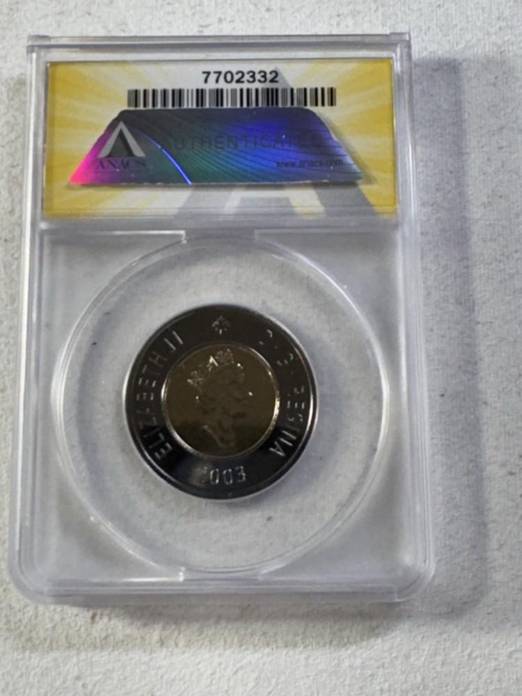 2003 Canada $2 Polar Bear Coin Graded MS 68 by ANACS