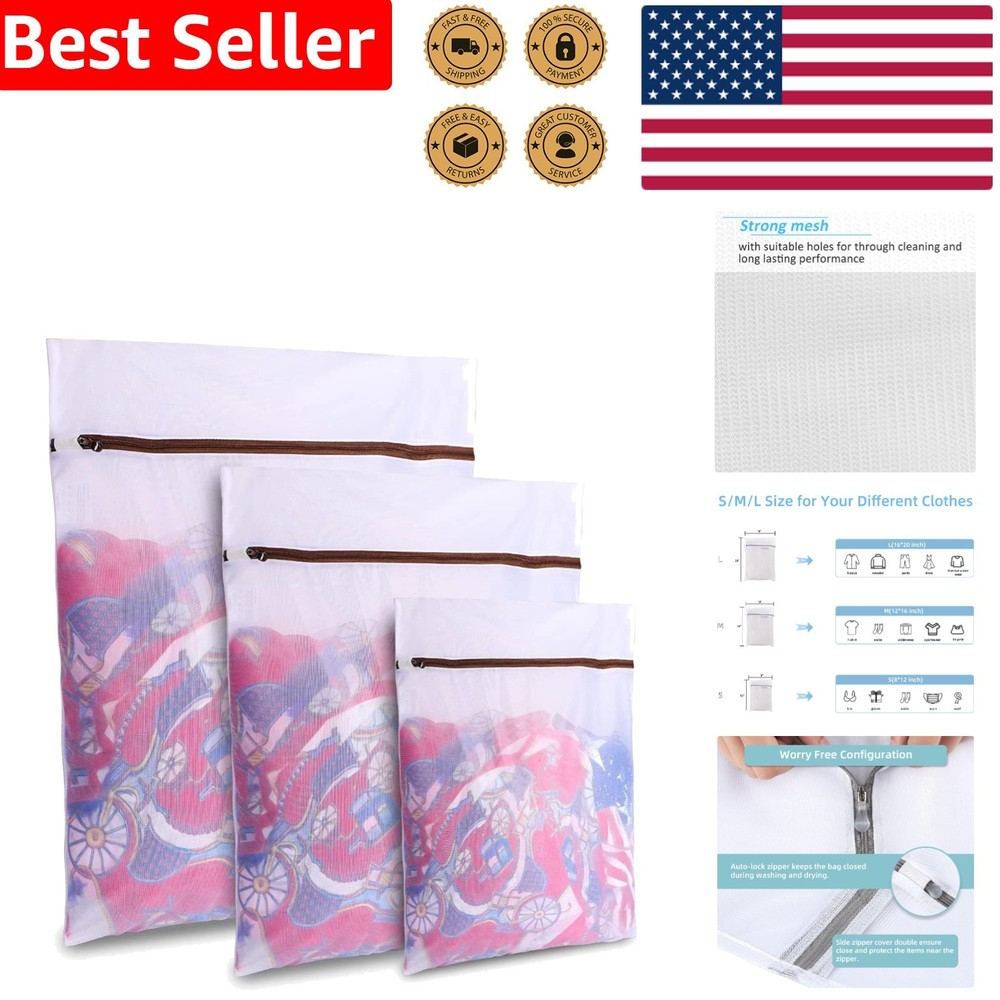 Durable Travel-Friendly Mesh Laundry Bags - Foldable, Lightweight & Protective