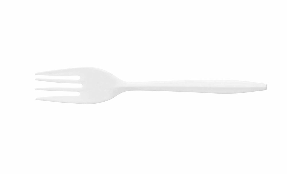 2000 Pack - Disposable Heavy Weight Individually Poly Wrapped White Fork