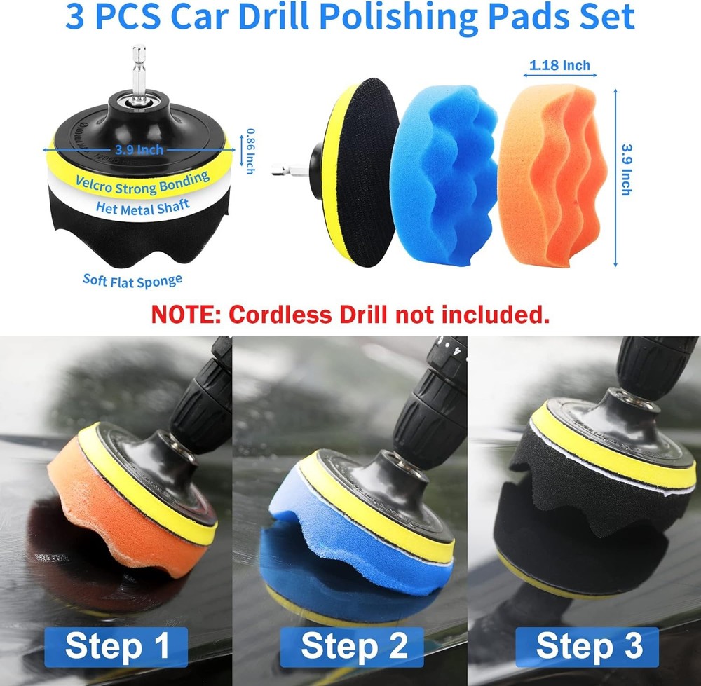 22 Pcs Ultimate Car Detailing Brush Set Drill Not Include