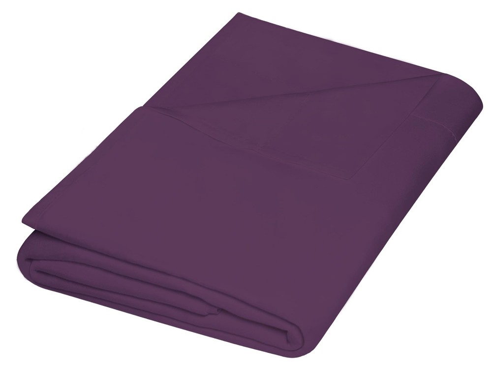 ZPECC Full Flat Sheet Only 1 Pack, Durable Dark Purple Top Bed Sheets Hypoall...