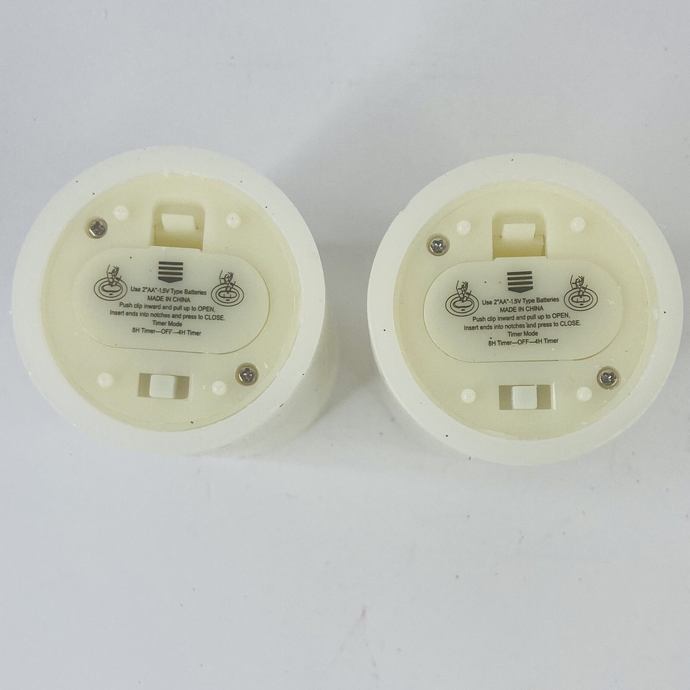 Set 2 Home Reflections Graduated Santa Pillar Holders Flameless Candles Timer