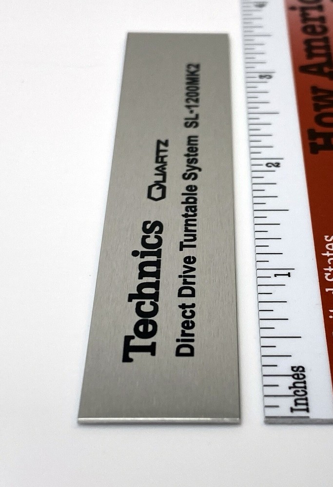 Technics SL-1200MK2 Turntable Replacement Badge Custom Made Silver Aluminum