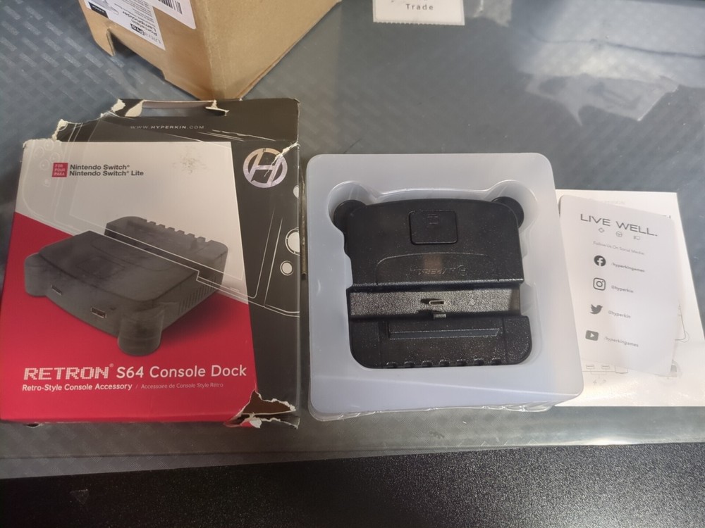 Hyperkin RetroN S64 Console Dock For Nintendo Switch Smoke Gray *Open Box* #42
