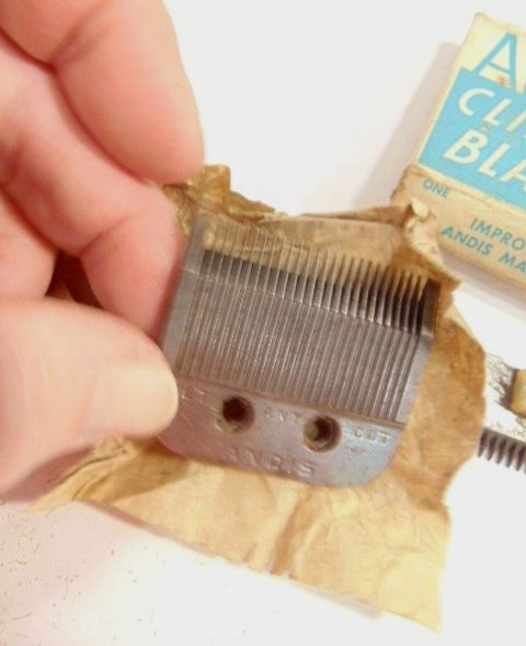 2 old, used, Andis Clipper blades in old box