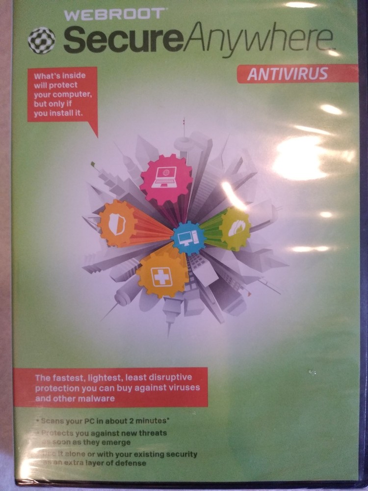Webroot Secure Anywhere Antivirus 2012 w/keycode for Windows - NEW!