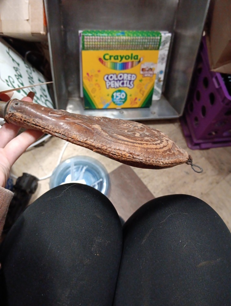 Leather Antique Powder Horn Flask