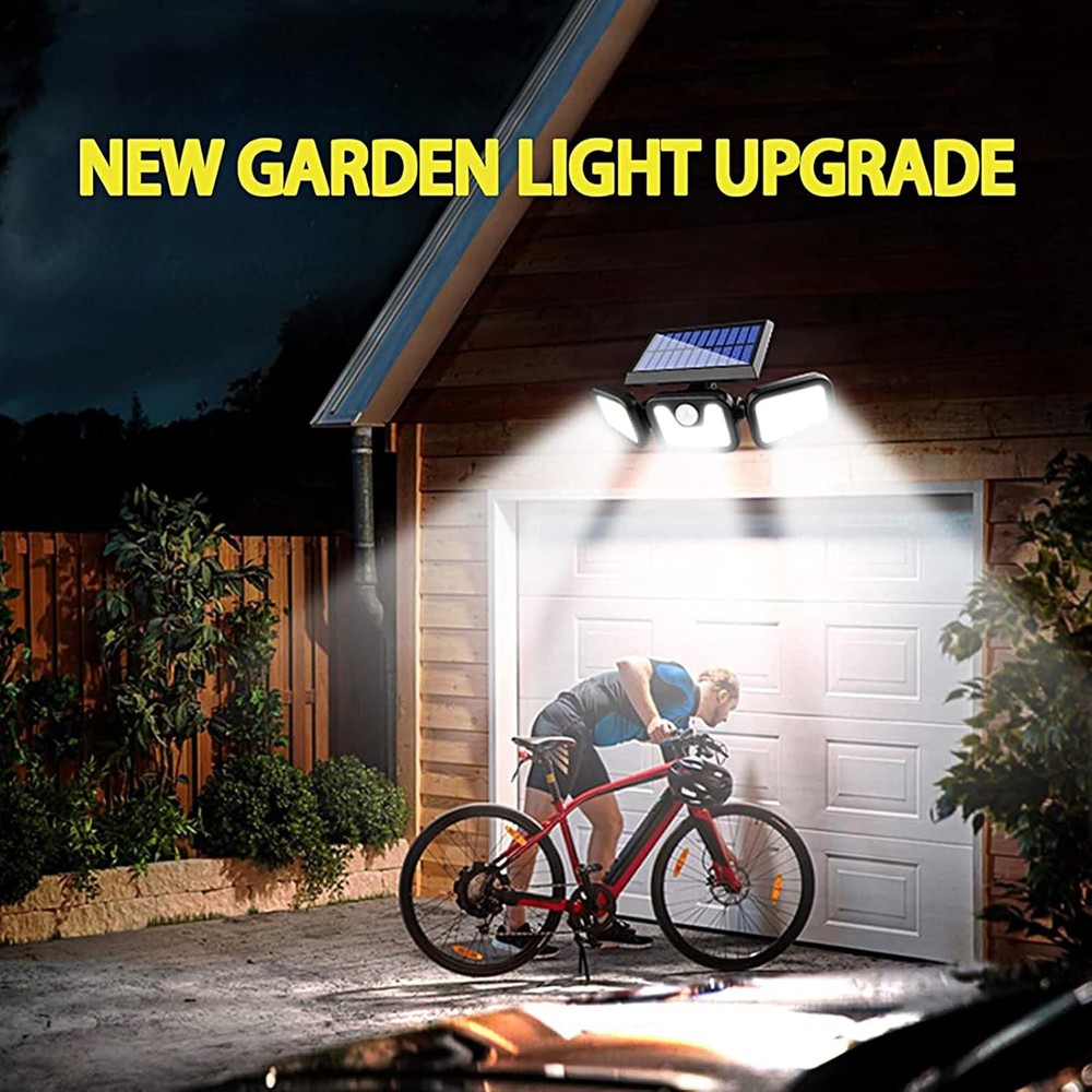 2 Pack Solar Security Lights with Motion Sensor & Adjustable LED Heads