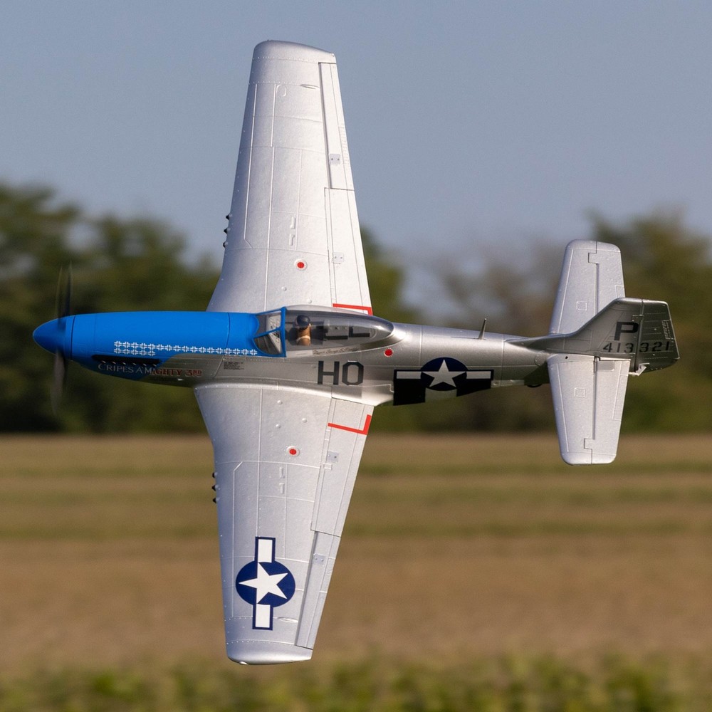 E-flite RC Airplane P-51D Mustang 1.2m BNF Basic with AS3X and SAFE Select