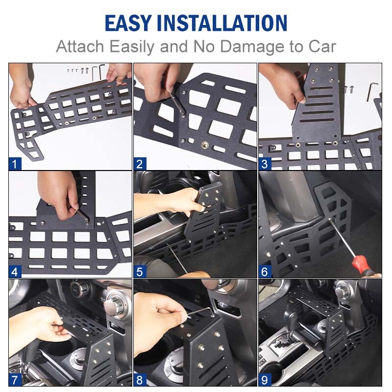Fits For 4runner 2010+ Center Console MOLLE PANEL Bracket Rack