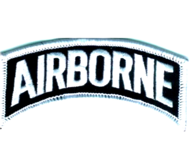MILITARY EMBROIDERED PATCH - AIRBORNE (TAB)  - IRON-ON -- NEW 3"