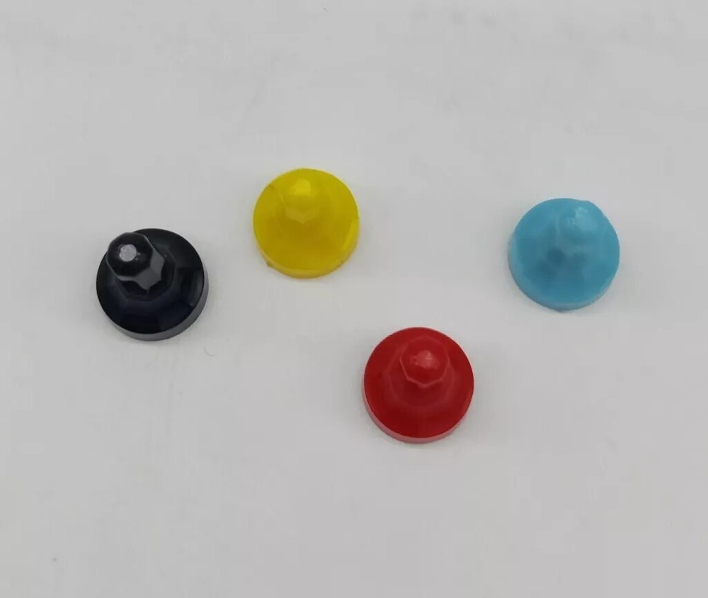 Vintage Replacement Game Pieces 4 Markers 1 Red 1 Yellow 1 Blue 1 Black Replace