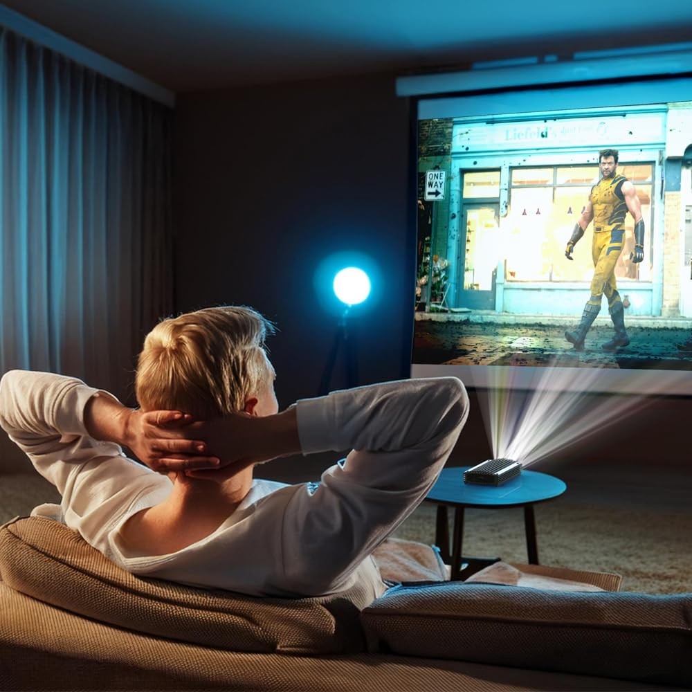 AnyBeam UP" Mini Laser Scanning Camping Projector for iPhone 15,16/Android ,