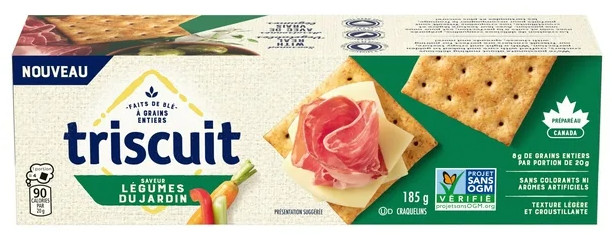Triscuit, Garden Vegetable Crackers, Light and Crispy Texture, 185g (4 Pack)