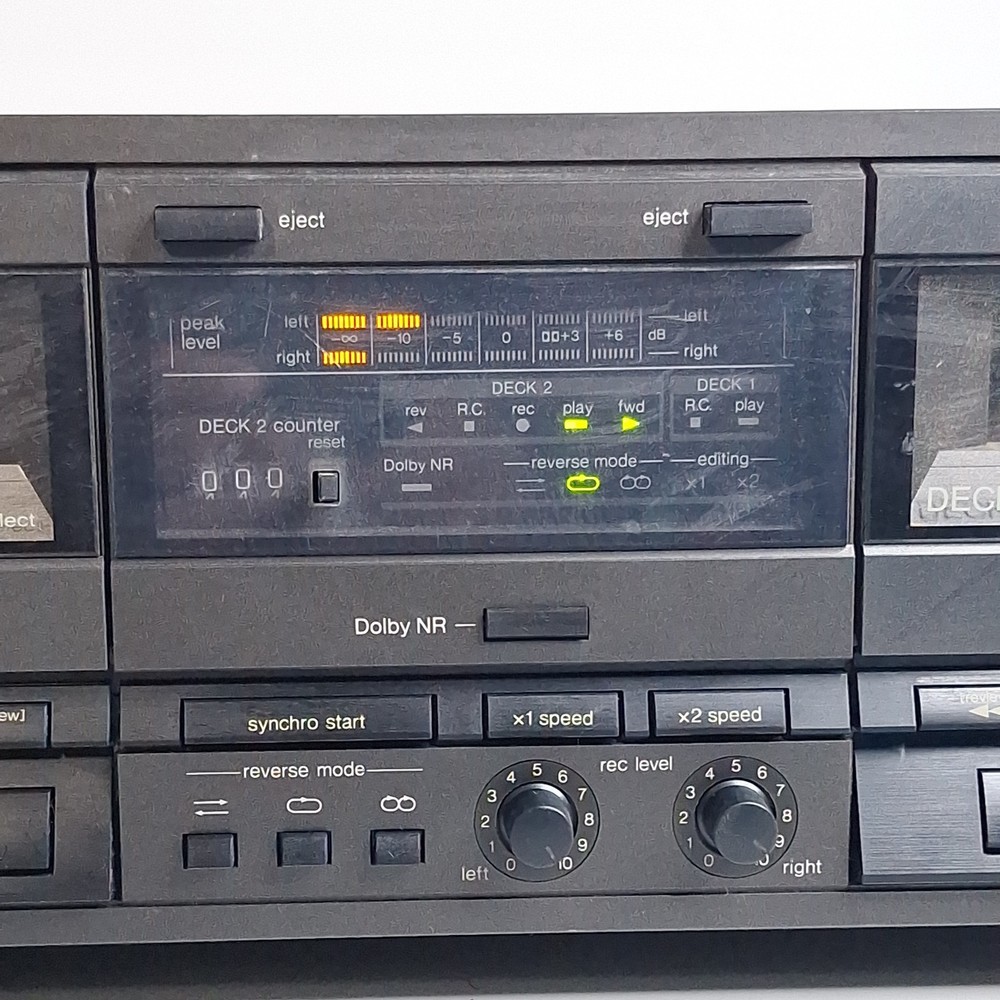 Technics RS-TR155 Auto Reverse Dual Cassette Deck Player Recorder READ TESTED