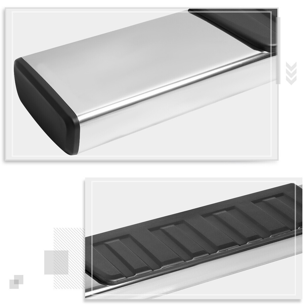 For 07-19 Silverado/Sierra Crew Cab 6" Side Step Nerf Bar Running Board Chrome