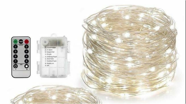LED Fairy string Light Decoration Battery Operated With remote 33 ft