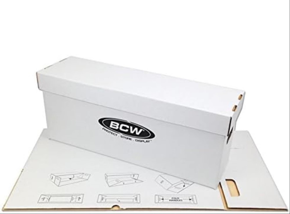 2 Long Comic Book Storage Boxes Holds 200-225 Books Stackable Durable By BCW