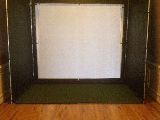 Golf Simulator Cage. POLY SPACER SCREEN. 4 SIDED NET/PADS/PANELS. 1" FRAME