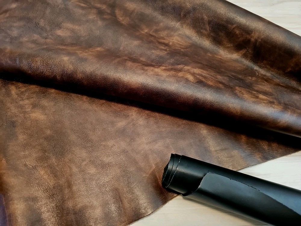 4oz CHOCOLATE BROWN ANILINE FULL GRAIN LEATHER HIDE SIDE SOFT PANEL/SHEET 20+sqf