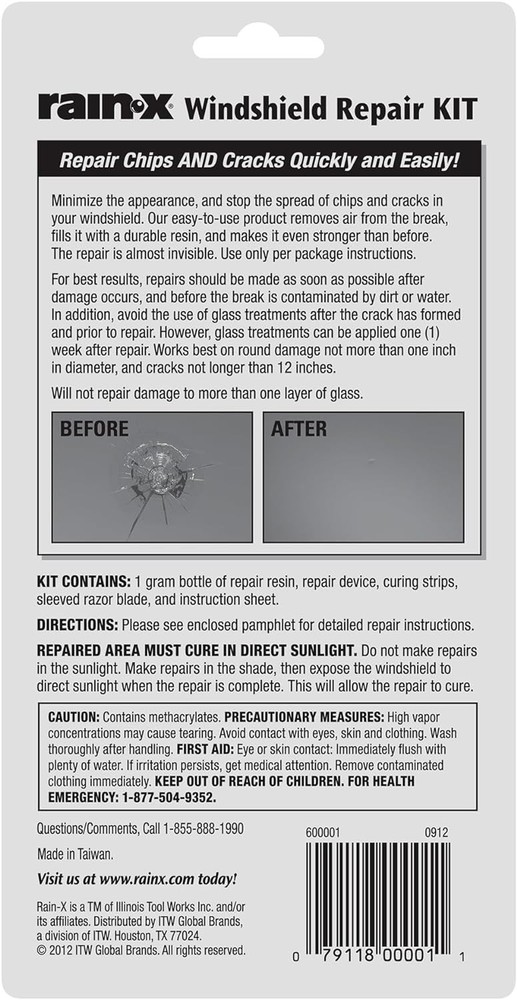 Rain-X 600001 Windshield Repair Kit - Quick and Easy Durable Resin Based...