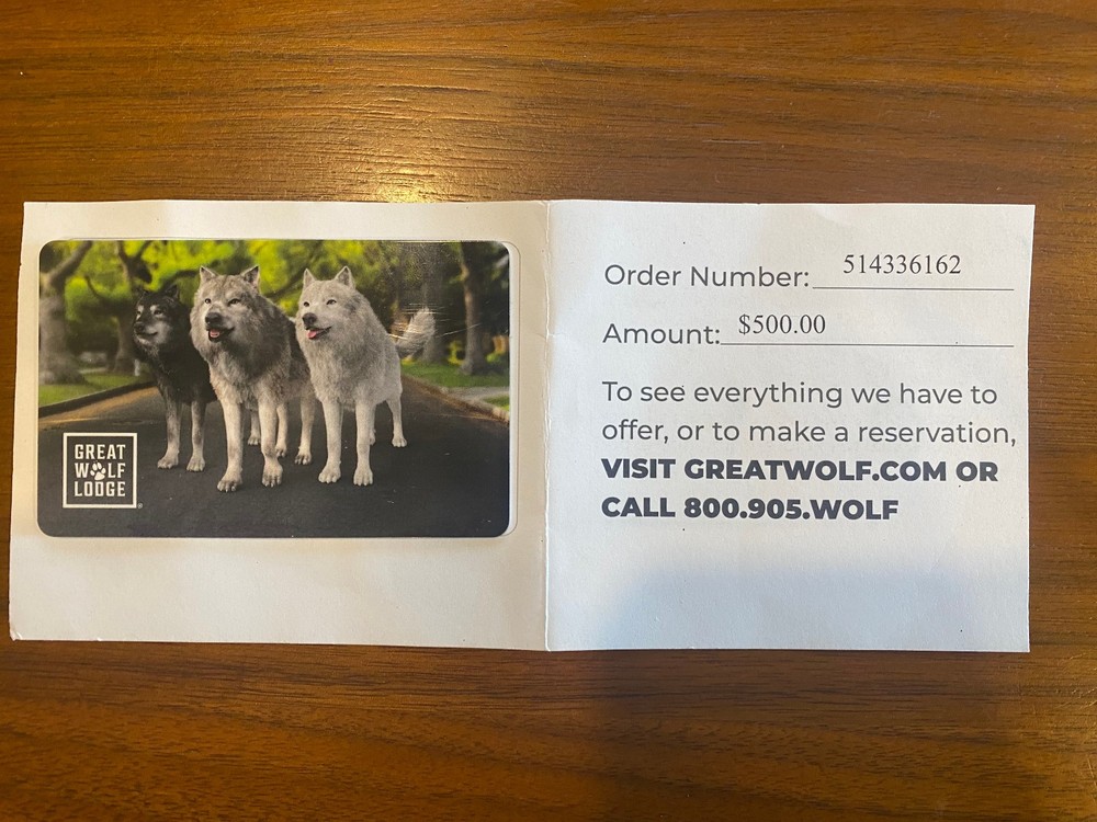 Great Wolf Lodge Gift Card Worth $500